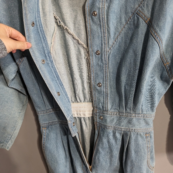 Impromptu vintage women's blue jean midi western longsleeve dress size 10 - Picture 11 of 16